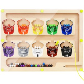 Joyreal Magnetic Color and Number Maze, Montessori Magnet Puzzles Board Toys for Kids, Education Counting & Matching for Preschool Learning Activities, Travel Toys for Toddlers Fine Motor Skills