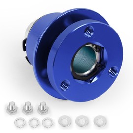 Steering Wheel Quick Release Kit, Universal 360 Degree 3 Holes Aluminum Alloy Steering Wheel Quick Release- Blue