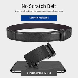 MACBORO Mechanic Work Belts for Men Without Buckle No Scratch Tsa Approved Non-Metal Hypoallergenic Belt