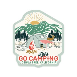 Die Cut Sticker Joshua Tree, California, Go Camping, Vinyl Sticker 1 to 3 inches (Waterproof Decal for Cars, Water Bottles, Laptops, Coolers), Small