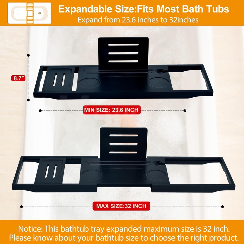 Banlilu Premium Bathtub Caddy Tray - Bath Tray - Bath