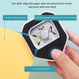 Perforadora de papel redonda 3 en 1, mini recortadora de esquinas Recortadora de esquinas Perforadora redonda Perforadora de papel redonda, tamaño pequeño para oficina en casa