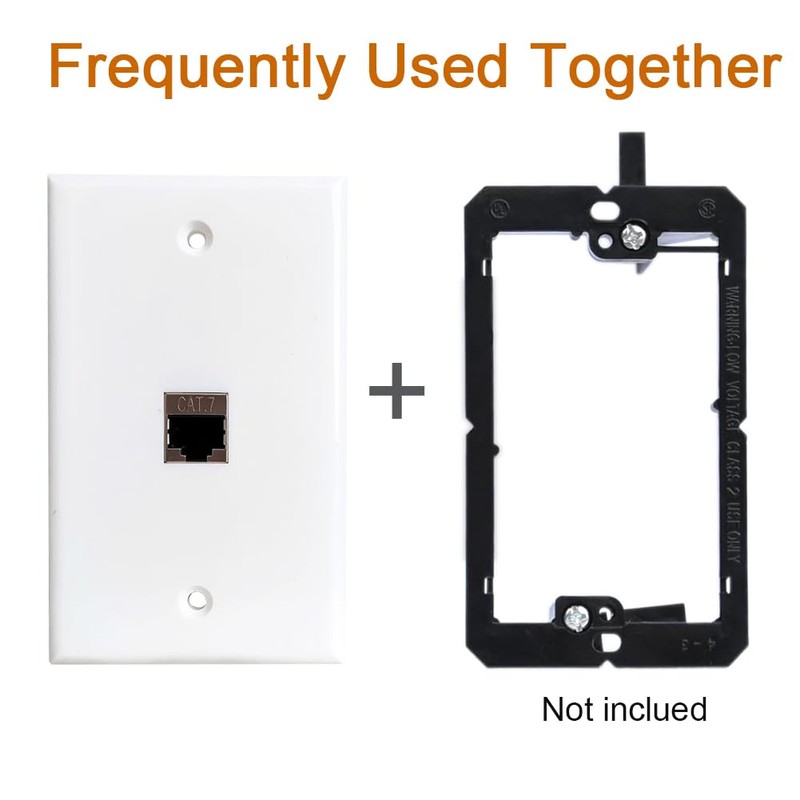 1 Port CAT7 Ethernet Wall Plate Female to Female, Single