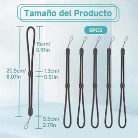 5 Pzs Correa Celular Muñeca, Cordón para el Teléfono Ajustable, Strap para Celular, Correa para Cámara Fotográfica, Llaves, Unidades Flash USB, Lanyard de Mano de Nailon, Accesorios para Celular