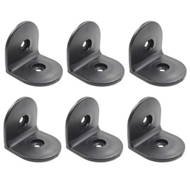 LC LICTOP 2 Inch Plastic L Corner Bracket, 6Pcs Black Right Angle Corner Brace, Shelf Cabinet Support Braces for Light Weight Projects