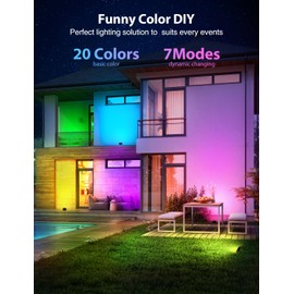 Meloght LED Flood Light 600W Equiv, 60W RGB Outdoor Color Changing Stage floodlights with Remote, IP66 Landscape Floor Spotlights, Uplighting Indoor Uplights for Events Party, Timer-DIY Color, 4 Pack