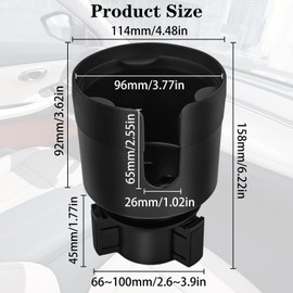 MXTIMWAN Car Drink Holder Expander, Car Cup Holder Compatible with Large 32/40 oz Bottles, Adapter with Adjustable Water Bottle Holder, Coaster and Base