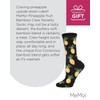 MeMoi Pineapple Fruit Rayon Blend Crew Socks Black One Size
