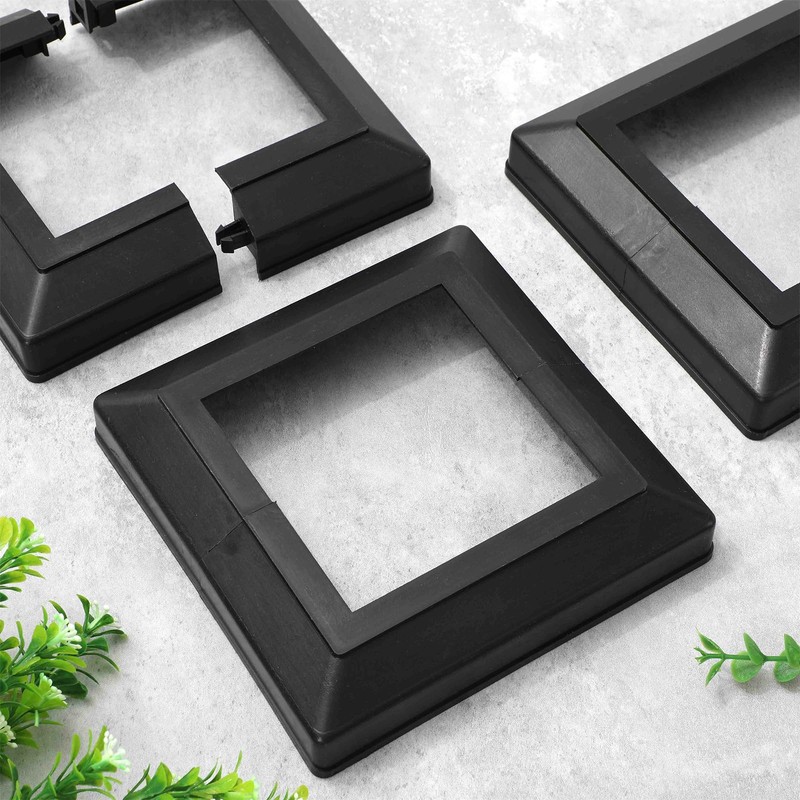 JarThenaAMCS 12Pcs PVC Post Skirt 3.5 x 3.5 Inch Black