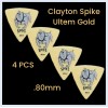 Clayton Spike Ultem Gold Sharp Triangle Guitar Picks 4 Picks