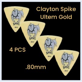 Clayton Spike Ultem Gold Sharp Triangle Guitar Picks 4 Picks .80 mm