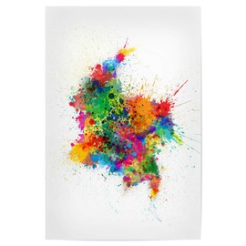 artboxONE Poster 30 x 20 cm Travel Colombia Paint Splashes Map - Colombia Map Bogota Colombia Map