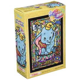 266 Piece Jigsaw Puzzle, Dumbo Stained Glass, Squishy Series, Stained Art, 7.2 x 10.0 inches (18.2 x 25.7 cm)