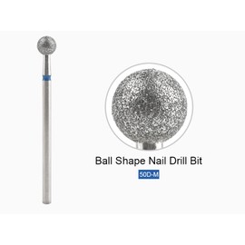 Rolabling 12 Sizes Ball Shape Nail Drill Bit Nail Polish Gel Removal for Electric Nail Drill Manicure Machine Accessories Tool (50D-M)