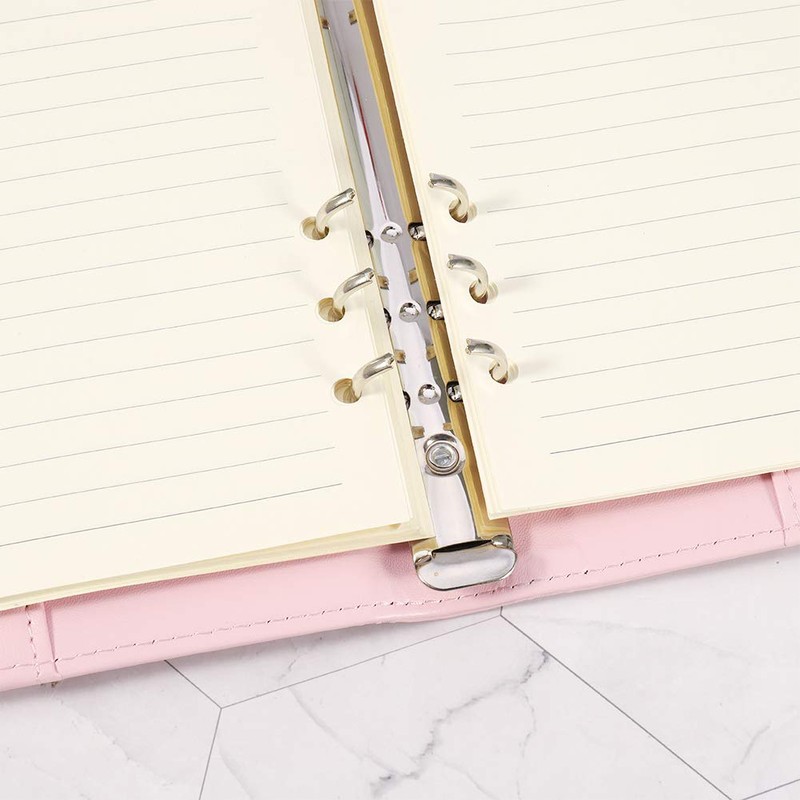 A5 PU Leather Ring Binder, Refillable 6 Round Ring Binder