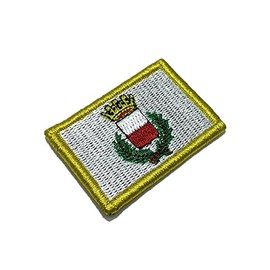 BC0238V11 Lucca Italy Flag Embroidered Patch Gold Border Uniform Kart Kimono, Hook Fasteners Attach to Tactical Hats and Gears