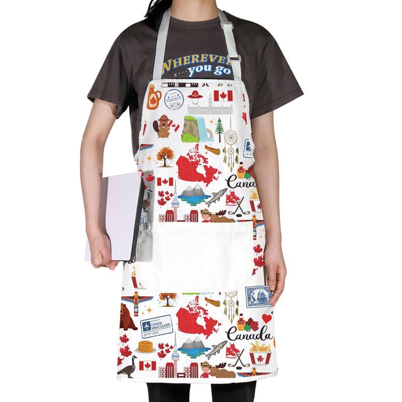 JNIAP Canada Cooking Apron Canadian Kitchen Apron Canada Maple Leaf
