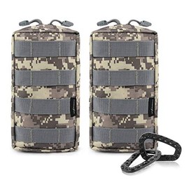 FUNANASUN 2 Pack Molle Pouches - Tactical Compact Water-Resistant EDC Utility Pouch Bags