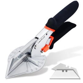 LeafLux Replaceable Blade Miter Shears, Multifunctional Trunking Shears for Angular Cutting of Moulding, Trim,Weather Stripping, Adjustable at 45 to 135 Degrees, Including 10 Replacement blades|3102S