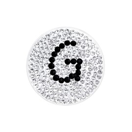NAVIKA Initial Micro Pave Crystal Golf Ball Marker Includes a Magnetic Hat Clip (G)