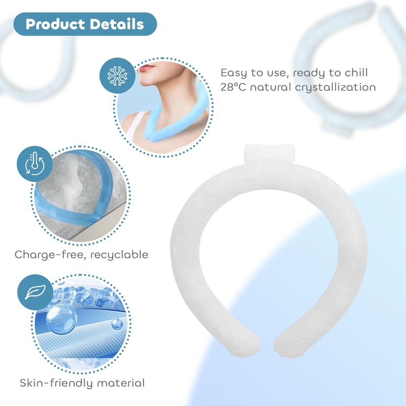 Neck Cooling Tube, Reusable Wearable Cooling Neck Wraps for Summer