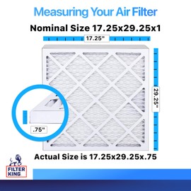 Filter King 17.25x29.25x1 Air Filter | 12-PACK | MERV 8 HVAC Pleated A/C Furnace Filters | MADE IN USA | Actual Size: 17.25 x 29.25 x .75"