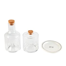Mud Pie Stacked Oil and Vinegar Set, Glass, 9 1/2" x 4 1/4" dia
