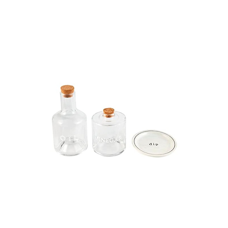 Mud Pie Stacked Oil and Vinegar Set, Glass, 9 1/2"