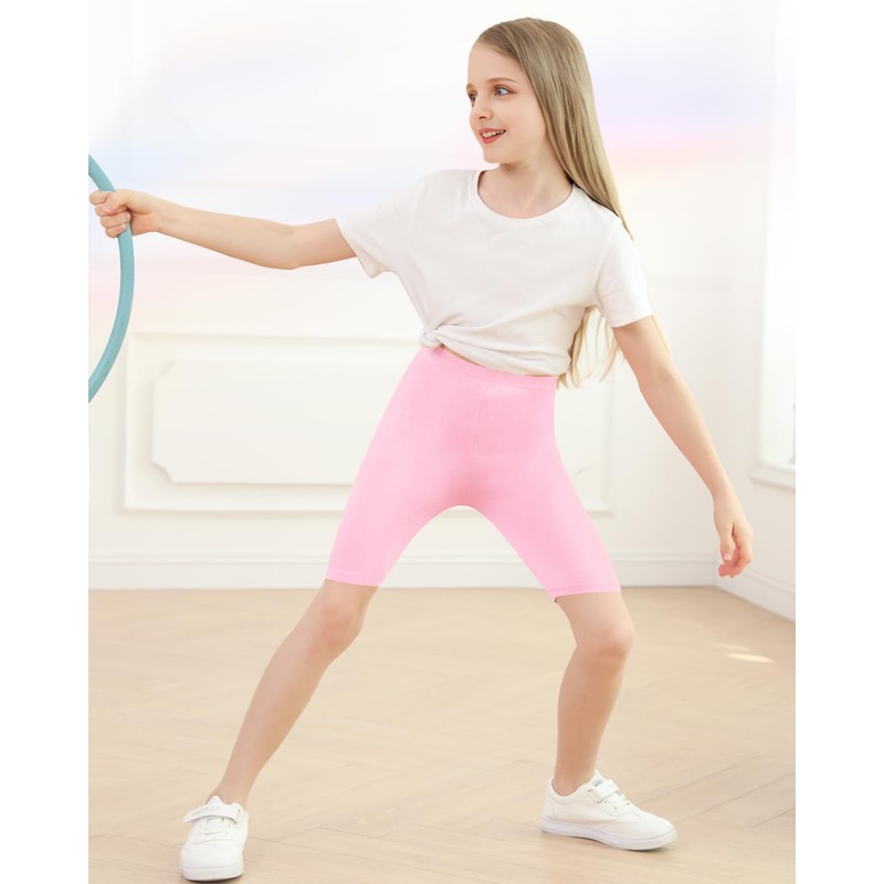 Chamri Girls' Cycling Shorts, Summer Shorts, Pack of 4, Refreshing