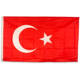 SCAMODA Country Flag, Made of Weatherproof Material, with Metal Eyelets, Outdoor Flag (Turkey), 150 x 90 cm