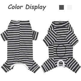 Paipeper Dog Surgery Recovery Suit for Female Male Puppy,Dog Bodysuit Long Sleeve Prevent Shedding and Licking Wound,Dog Pajamas,E-Collar Cone Alternative(Black White Stripe-s)