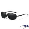 HIGLASS Polarized Sunglasses for Men, Lightweight Al-Mg Metal Frame Rectangle