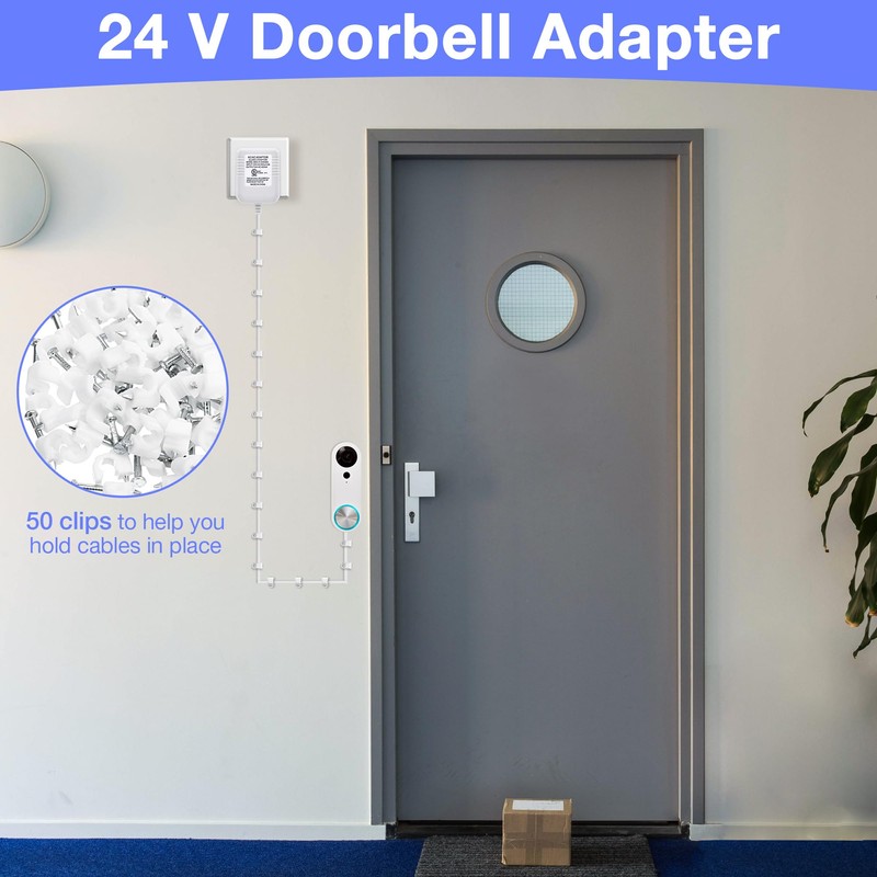Dreyoo Video Doorbell Transformer, 24 Volt 16.4 Feet Doorbell Power
