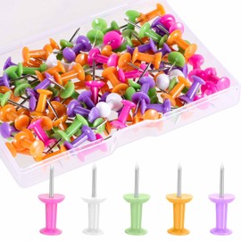 Acooruiteng Push Pins for Pinboard Drawing Pins Cork Board Pins Colour Thumb Tacks for Cork Notice Board Pins Map Pins Pin Board Pins Push Pins for Cork Board Thumbtacks for Home Office Craft 100 Pcs
