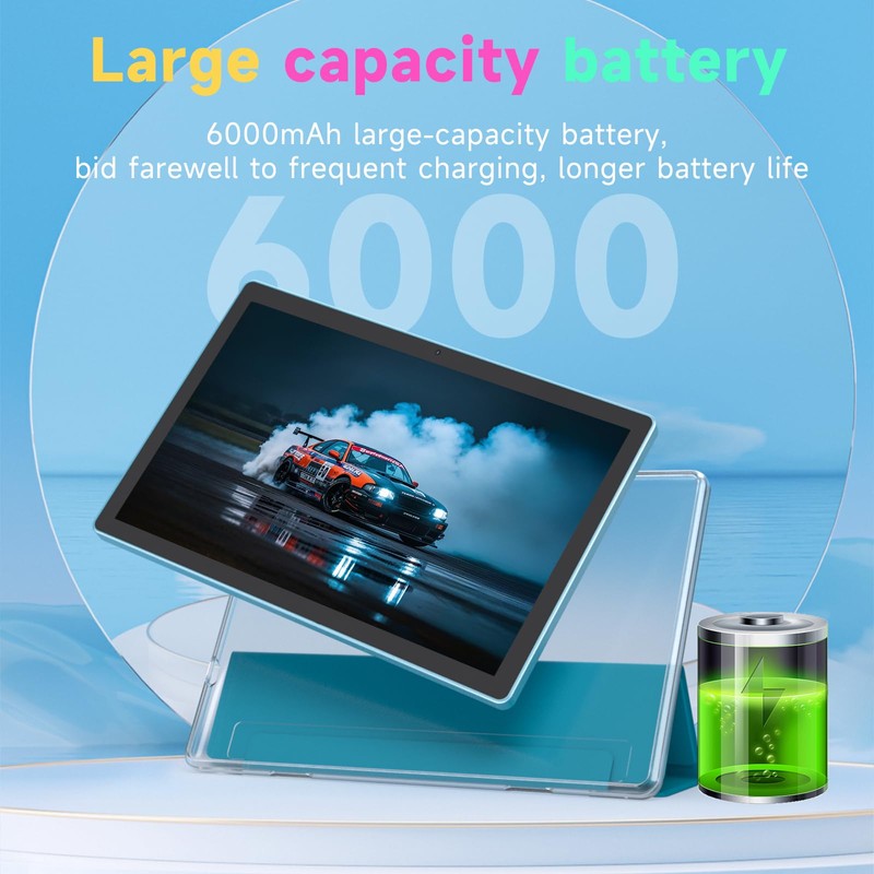Android 15 Tablet, 10 Inch 18GB RAM+128GB ROM/ 2TB Expandable