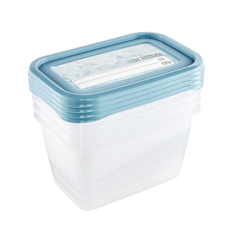 keeeper Mia Magic Ice 4-Piece Freezer Container Set, Rewritable Lid,