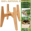 LEIMO KPARTS Adjustable Bamboo Plant Stand (8-12 inches), Mid Century