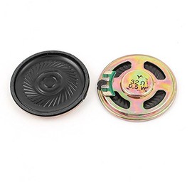 2Pcs 0.5W 32Ohm 40mm Round Inside Magnet Electronic Speaker Trumpet