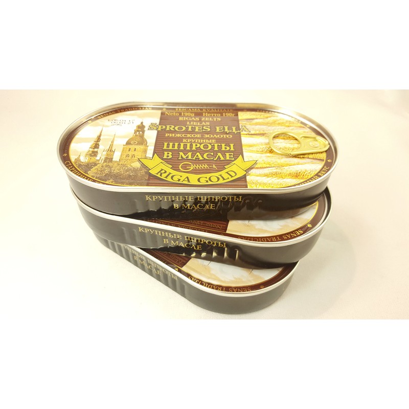 RIGA GOLD Shproti, Sprats in Oil, 190gr (Pack 3)