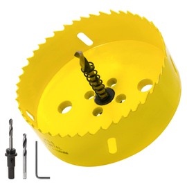 Acekit 4 1/4 inch Hole Saw With 3/8 Arbor HSS Bi-Metal Hole Saw Blade And Variable Teeth Pitch For Wood,Ceiling,Plastic Board,Pipe,Plywood,And Soft Metal Sheet (108mm)