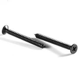 #14 x 1-3/4" Wood Screw 100Pcs 18-8 (304) Stainless Steel Screws Flat Head Phillips Fast Self Tapping Drywall Screws Black Oxide by SG TZH