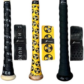 Stinger Premium Polymer Bat Grip(Baseball and Softball) - 3-Pack: Nuclear/I Hit Nukes/Black