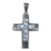 PRECIOUS STARS Sterling Silver 925 Channel-set Cubic Zirconia Roman Cross