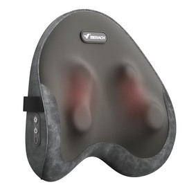 MERACH Portable Heated Back and Neck Massage Deep Tissue Massage Pillow for Chair,Car Relax Comfort Multifunction Massager Therapy Device - Color: Grey