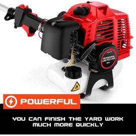 Homdox Gas Powered 58CC Pole Saw, Pole Saw Gas with 11.5-Inch Bar with 16-Foot Extendable Reach, 2-Cycle Engine Gas Pole Saw for Tree Trimming & Branch Cutting