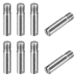sourcing map 8Pcs M6 x 25mm Slotted Cylindrical Pin 304 Stainless Steel Dowel External Thread Locating Pin for Furniture Cabinets