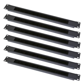 1U Brush Type Cable Management Horizontal Cable Manager Rack Mount Server Cabinet Manager 6 Pack
