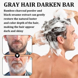 Pack of 2 Anti Grey Bar Anti Grey Bar Men Anti Grey Bar Lorenge Grey Shine Hair Revitalisable Restores Natural Hair Colour for Cleans Hair Thoroughly