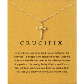 Baydurcan Gold Cross Necklaces for Women Crucifix Necklace Christian Gifts for Her Friends Female Jesus Necklace Christian Women Gifts (Cross)