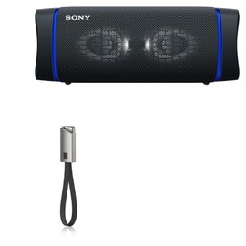 BoxWave Cable Compatible with Sony SRS-XB33 - USB Type-C Keychain Charger, Key Ring USB Type-C to Type-A 8 in USB Cable - Jet Black